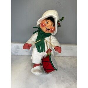 Annalee Vintage 1995 Drummer Boy on Snow Base Drum Christmas